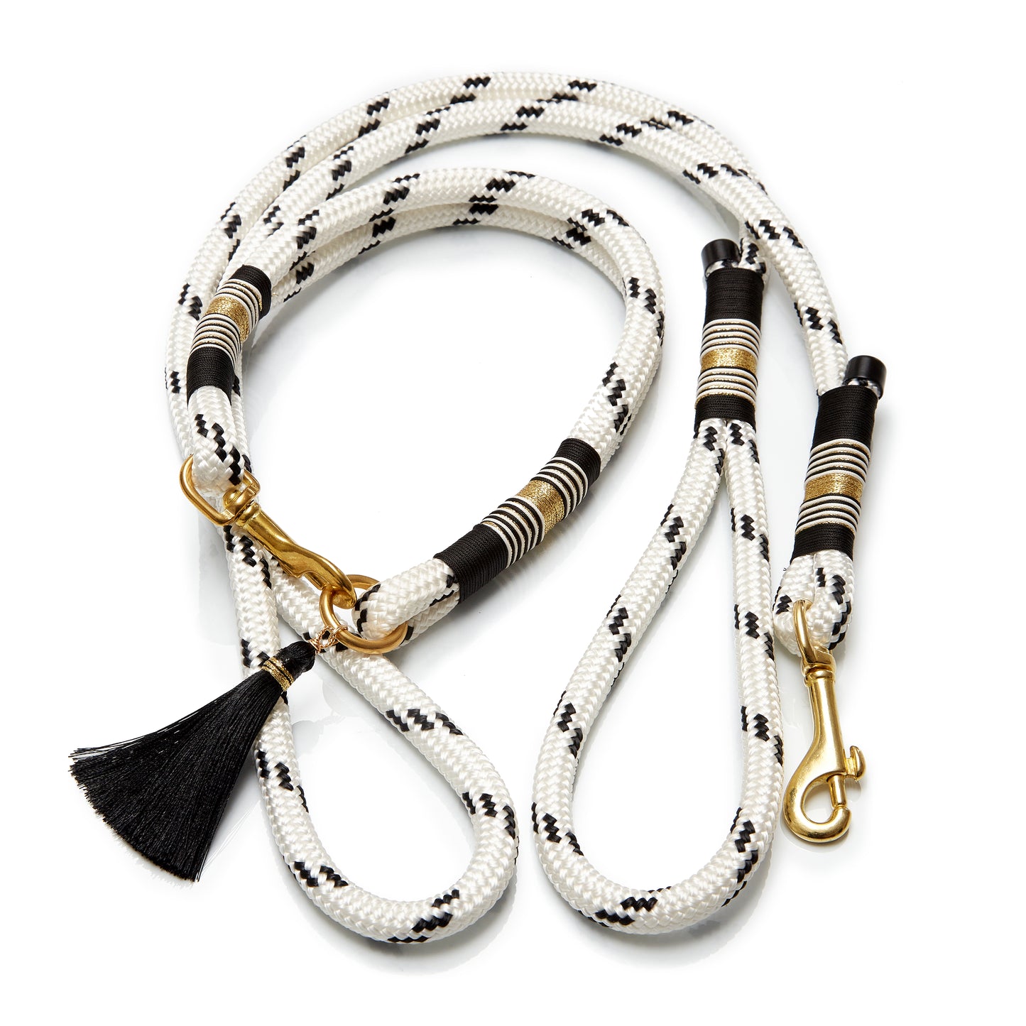 Golden Threaded Ebony & Ivory Leash
